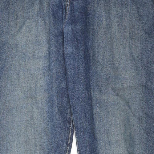 H&M Mens Blue Cotton Straight Jeans Size 33 in L32 in Slim Button