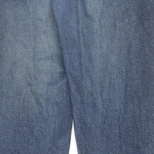 H&M Mens Blue Cotton Straight Jeans Size 33 in L32 in Slim Button