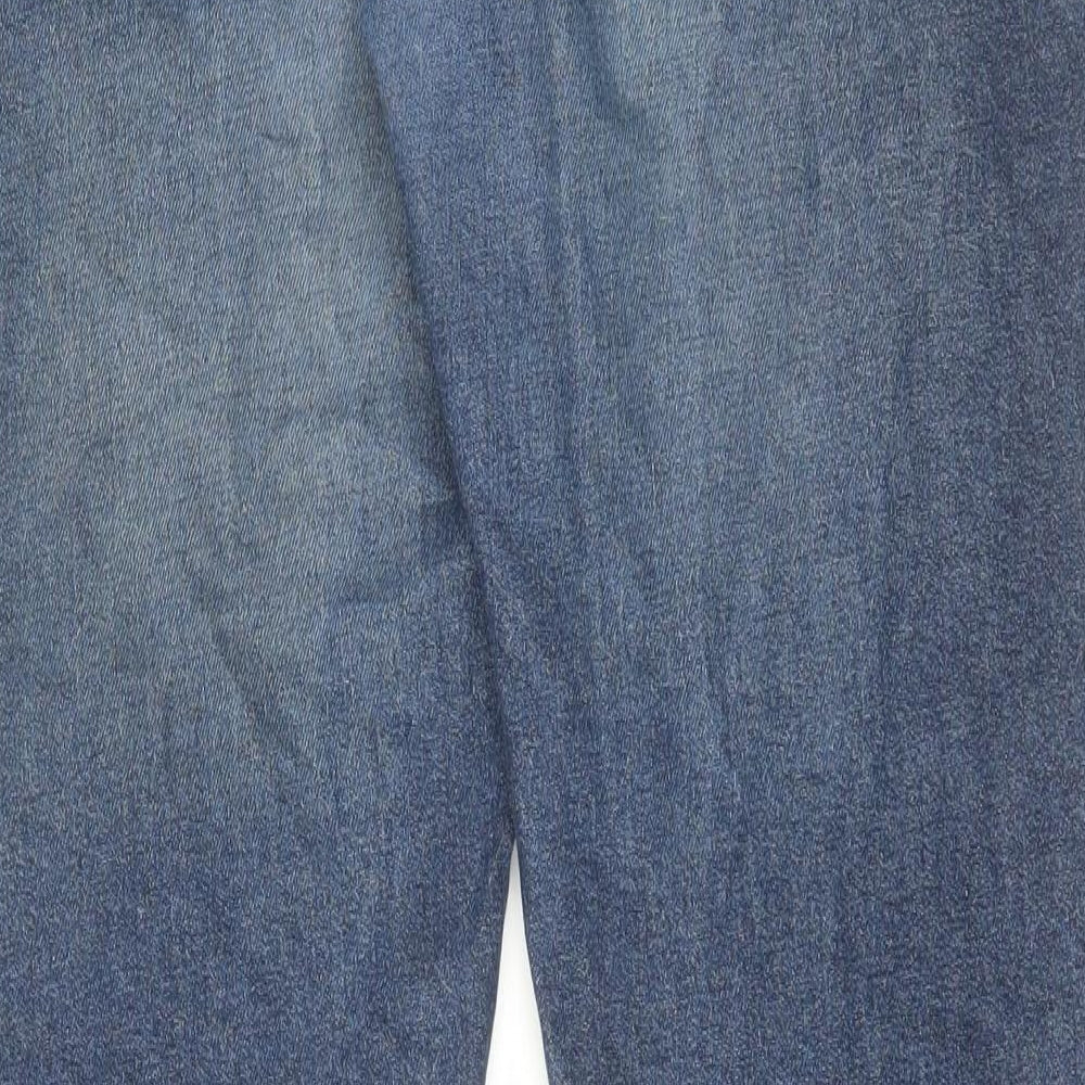 H&M Mens Blue Cotton Straight Jeans Size 33 in L32 in Slim Button