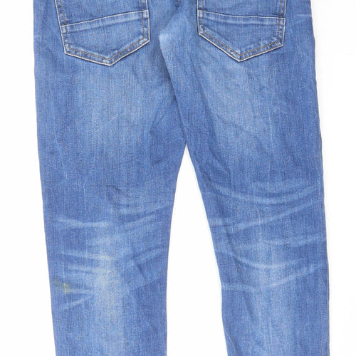 River Island Mens Blue Cotton Skinny Jeans Size 26 in L30 in Regular Zip