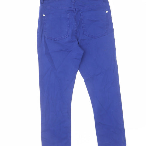 Marks and Spencer Womens Blue Cotton Skinny Jeans Size 8 L21 in Regular Zip