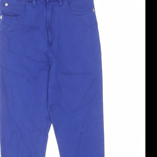 Marks and Spencer Womens Blue Cotton Skinny Jeans Size 8 L21 in Regular Zip