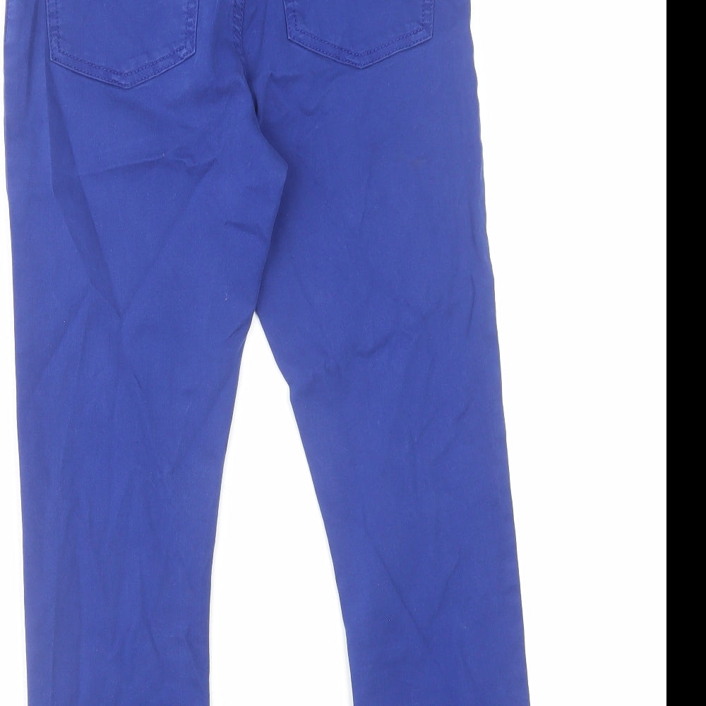 Marks and Spencer Womens Blue Cotton Skinny Jeans Size 8 L21 in Regular Zip