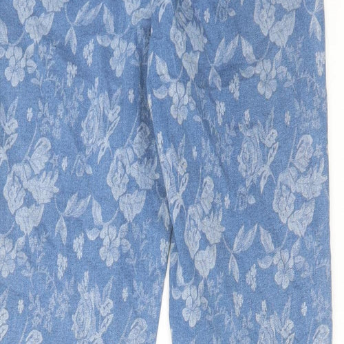 George Womens Blue Floral Cotton Skinny Jeans Size 16 L29 in Regular Button