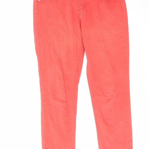 FC Jeans Womens Pink Cotton Straight Jeans Size 32 in L26 in Slim Zip