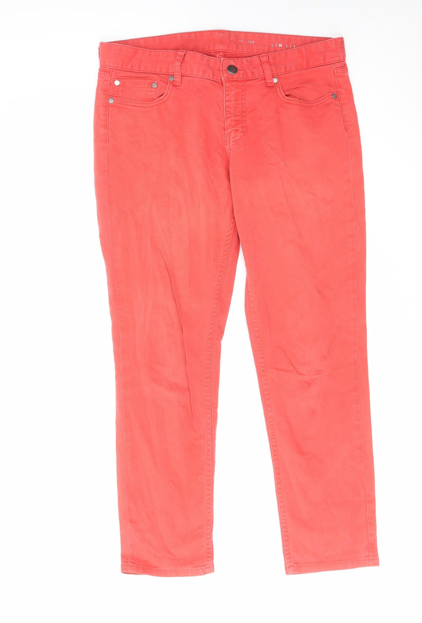 FC Jeans Womens Pink Cotton Straight Jeans Size 32 in L26 in Slim Zip