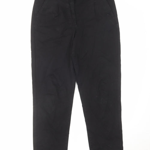Denim & Co. Womens Black Cotton Straight Jeans Size 10 L28 in Regular Zip