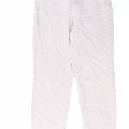 Stradivarius Womens Pink Cotton Straight Jeans Size 12 L26 in Regular Zip