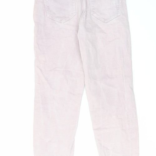 Stradivarius Womens Pink Cotton Straight Jeans Size 12 L26 in Regular Zip