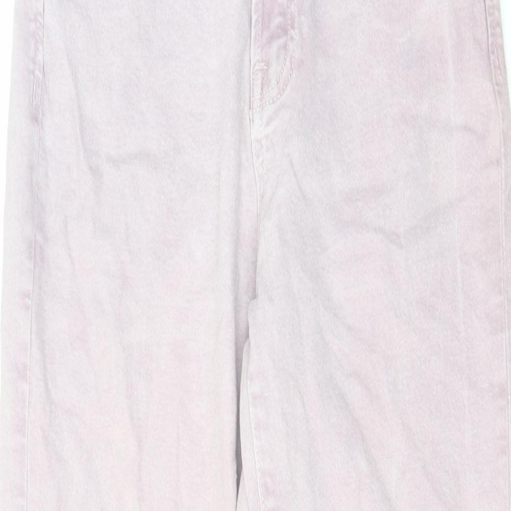 Stradivarius Womens Pink Cotton Straight Jeans Size 12 L26 in Regular Zip
