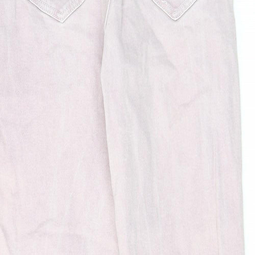 Stradivarius Womens Pink Cotton Straight Jeans Size 12 L26 in Regular Zip
