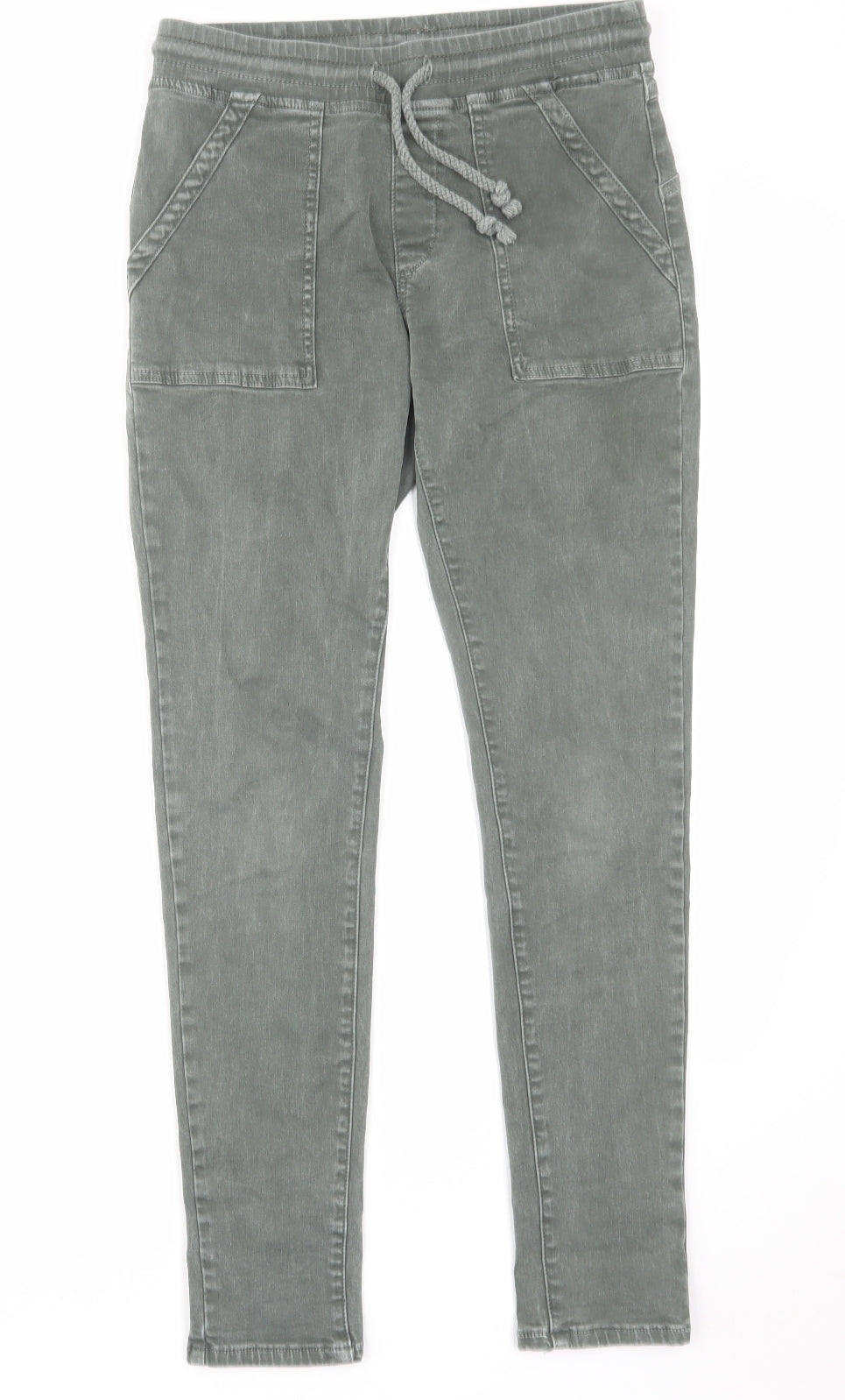 Amazing Woman Womens Green Cotton Jegging Jeans Size S L28 in Regular Drawstring