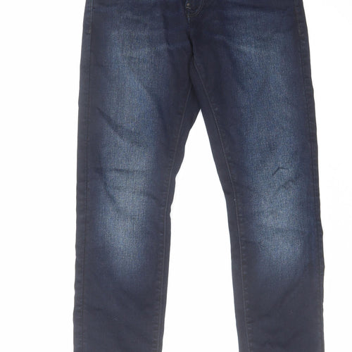 RAW Mens Blue Cotton Straight Jeans Size 28 in L30 in Regular Zip