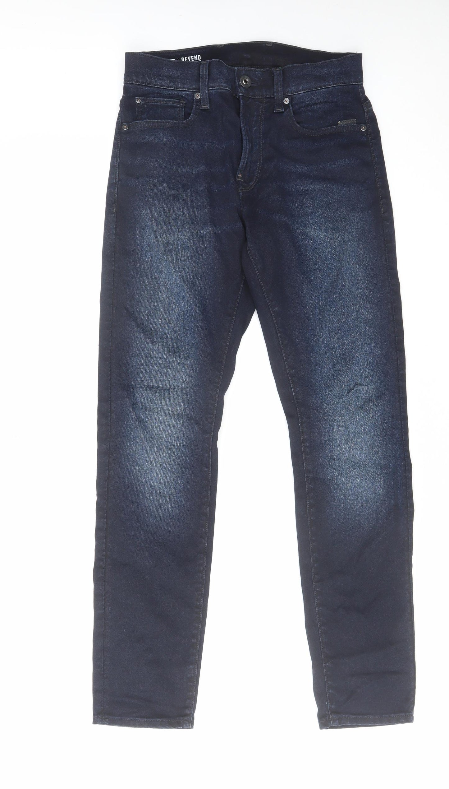 RAW Mens Blue Cotton Straight Jeans Size 28 in L30 in Regular Zip