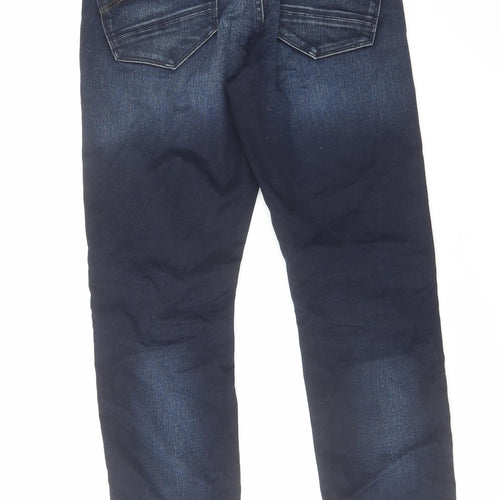 RAW Mens Blue Cotton Straight Jeans Size 28 in L30 in Regular Zip
