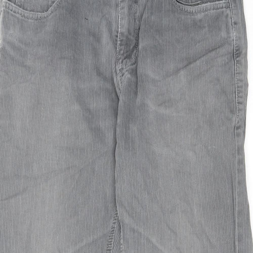 NEXT Mens Grey Striped Cotton Bootcut Jeans Size 34 in L28 in Regular Zip