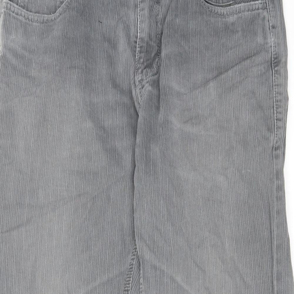 NEXT Mens Grey Striped Cotton Bootcut Jeans Size 34 in L28 in Regular Zip