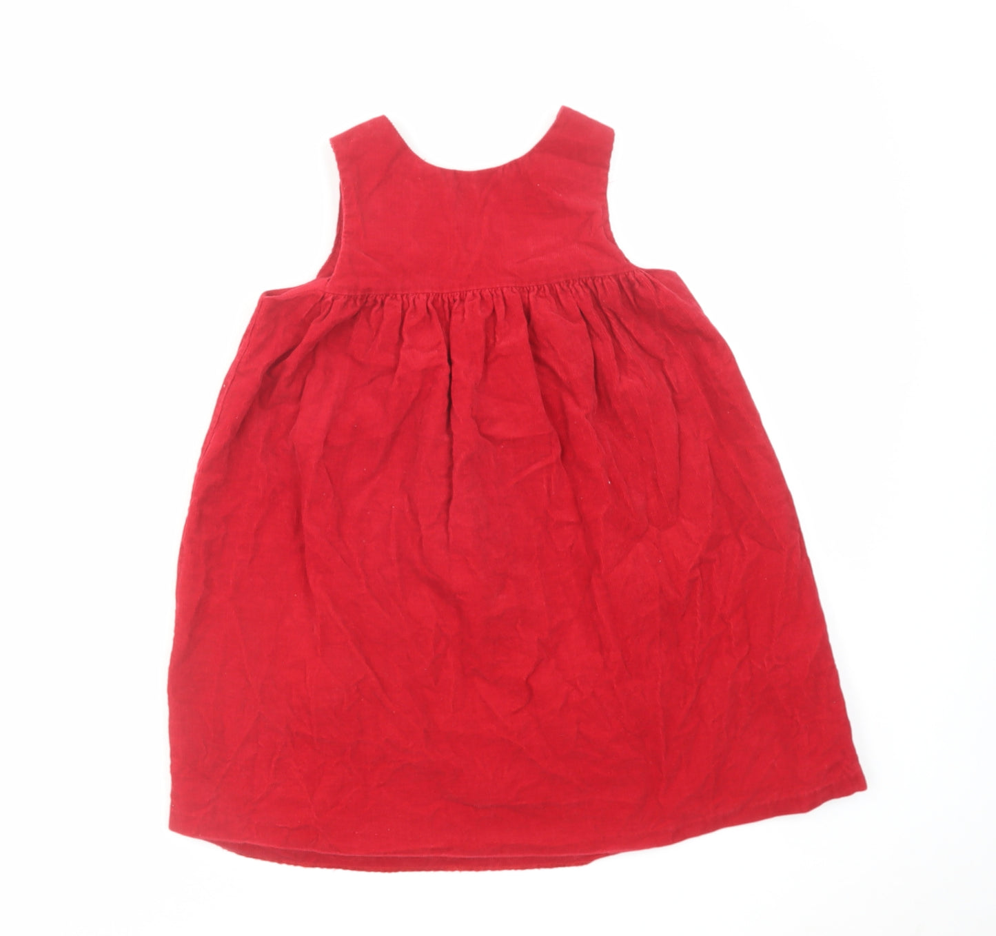 Good Lad Girls Red Geometric Cotton A-Line Size 6 Years Round Neck Button