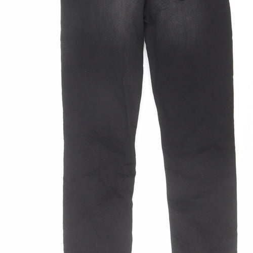 H&M Girls Black Cotton Skinny Jeans Size 14-15 Years Regular Zip