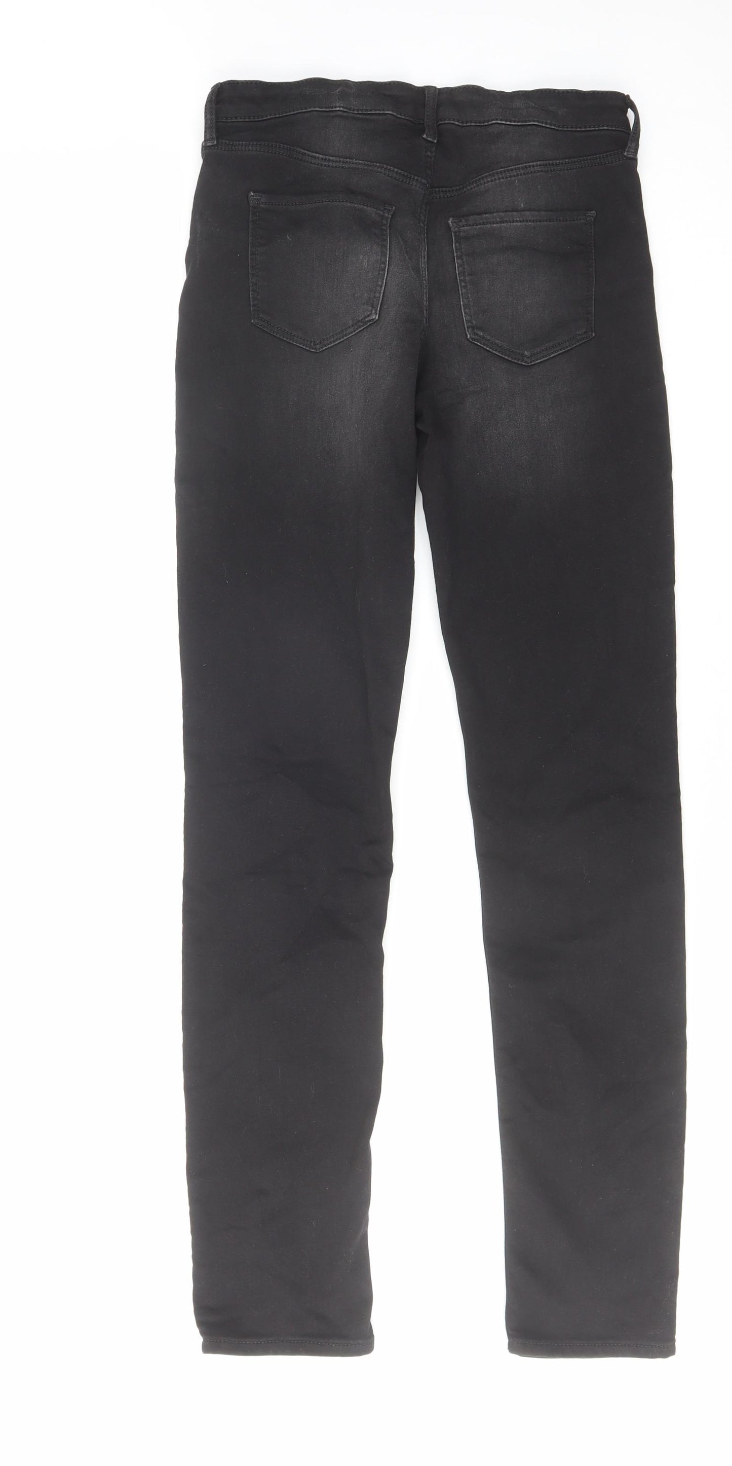 H&M Girls Black Cotton Skinny Jeans Size 14-15 Years Regular Zip