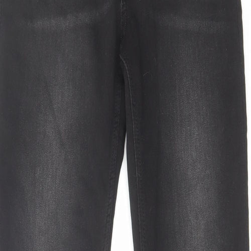H&M Girls Black Cotton Skinny Jeans Size 14-15 Years Regular Zip
