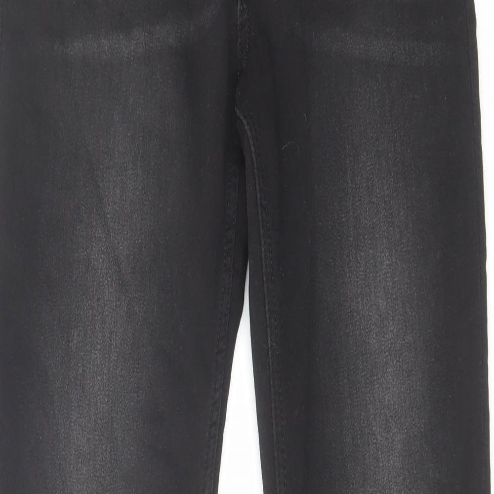 H&M Girls Black Cotton Skinny Jeans Size 14-15 Years Regular Zip