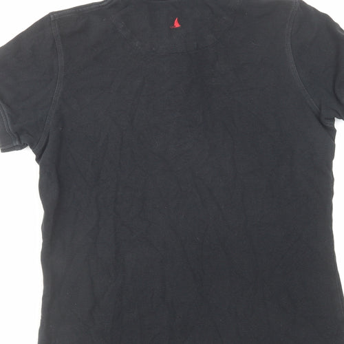 MUSTO Womens Black Cotton Basic Polo Size 12 Collared