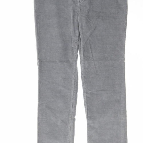 Brooks Brothers Womens Grey Cotton Trousers Size 30 in L30 in Regular Zip