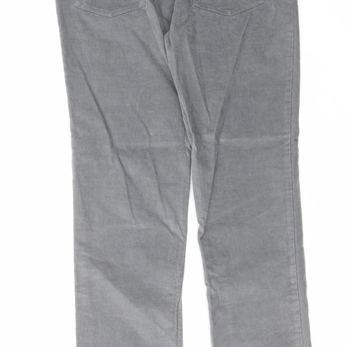 Brooks Brothers Womens Grey Cotton Trousers Size 30 in L30 in Regular Zip