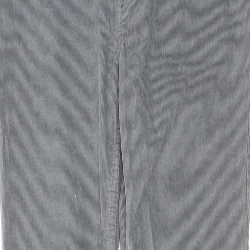Brooks Brothers Womens Grey Cotton Trousers Size 30 in L30 in Regular Zip