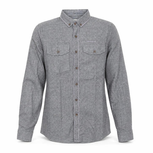 Smith & Jones Mens Grey Cotton Button-Up Size S Collared Button