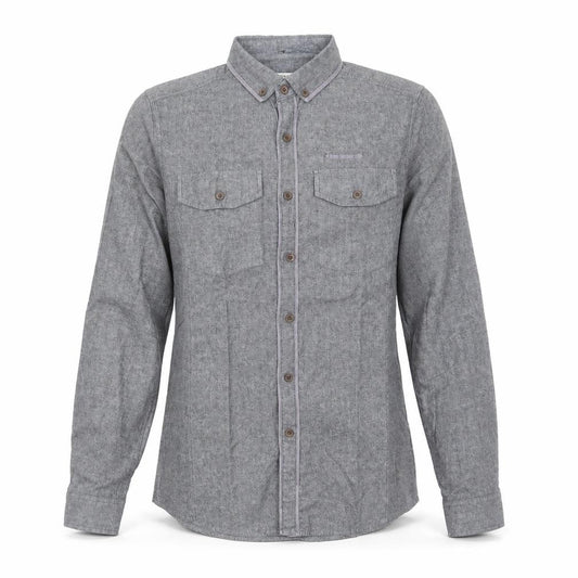Smith & Jones Mens Grey Cotton Button-Up Size S Collared Button
