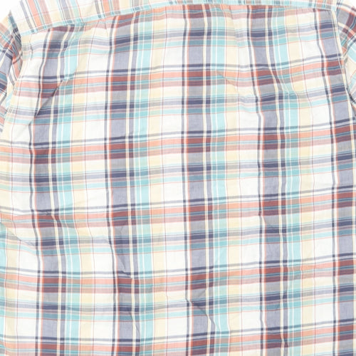 Marks and Spencer Mens Multicoloured Plaid Cotton Button-Up Size M Collared Button