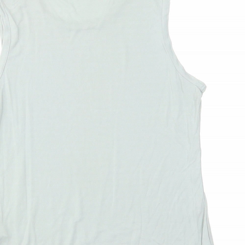 Marks and Spencer Womens Green Viscose Basic Tank Size 14 Crew Neck