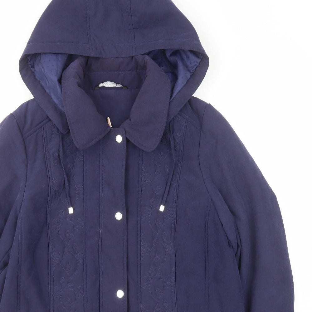 Bonmarché Womens Blue Rain Coat Coat Size 14 Zip