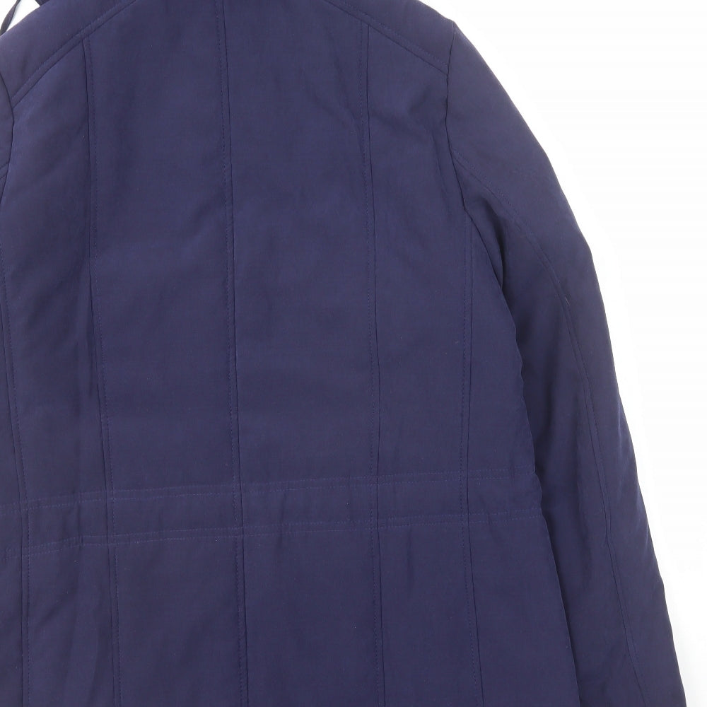 Bonmarché Womens Blue Rain Coat Coat Size 14 Zip