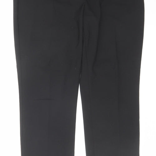 Marks and Spencer Womens Black Polyester Trousers Size 14 L28 in Regular Hook & Eye
