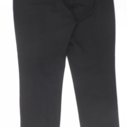 Marks and Spencer Womens Black Polyester Trousers Size 14 L28 in Regular Hook & Eye