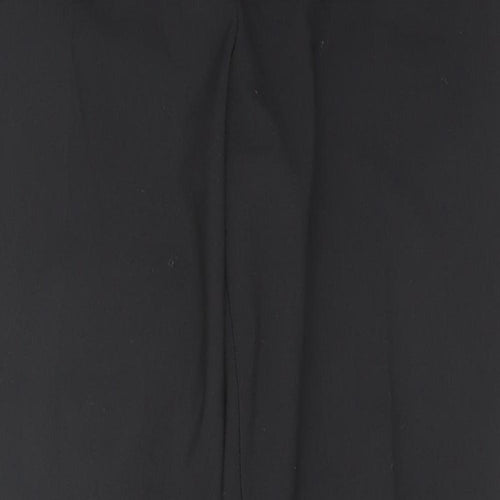 Marks and Spencer Womens Black Polyester Trousers Size 14 L28 in Regular Hook & Eye