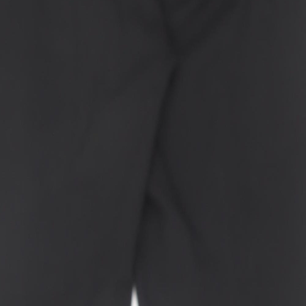Marks and Spencer Womens Black Polyester Trousers Size 14 L28 in Regular Hook & Eye