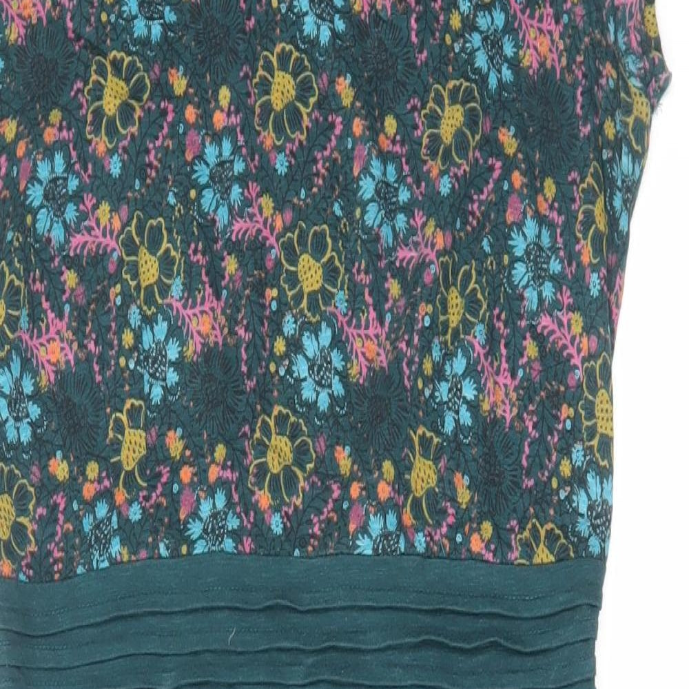 Mistral Womens Multicoloured Floral Cotton A-Line Size 8 Round Neck Pullover
