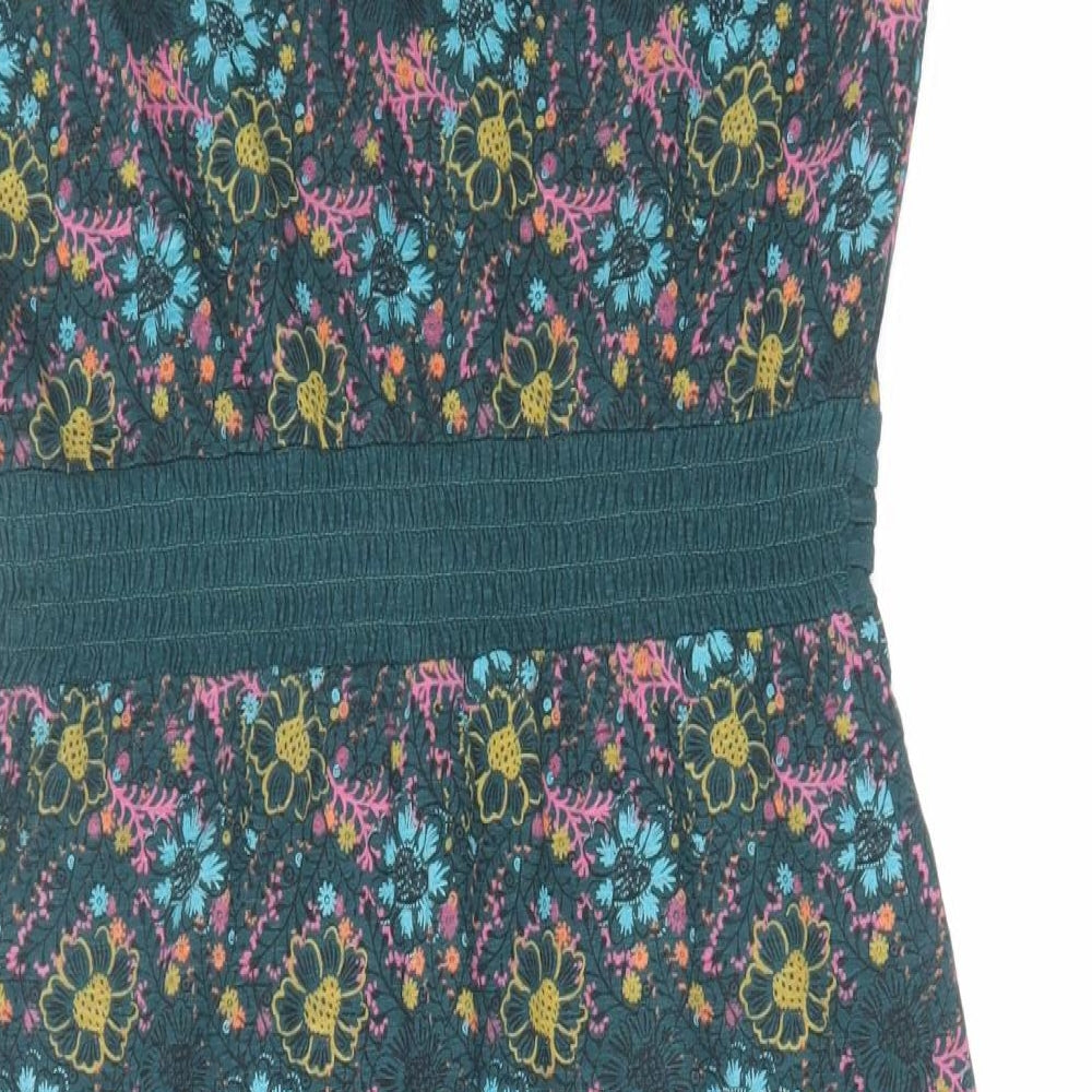 Mistral Womens Multicoloured Floral Cotton A-Line Size 8 Round Neck Pullover