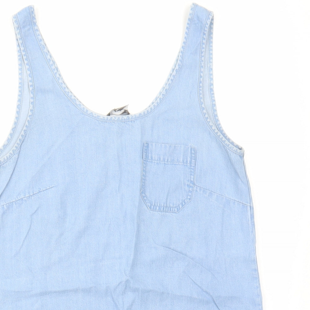 F&F Womens Blue Cotton Basic Tank Size 8 Scoop Neck