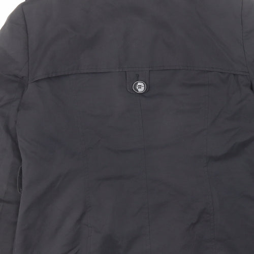 Debenhams Womens Black Pea Coat Coat Size 12 Button