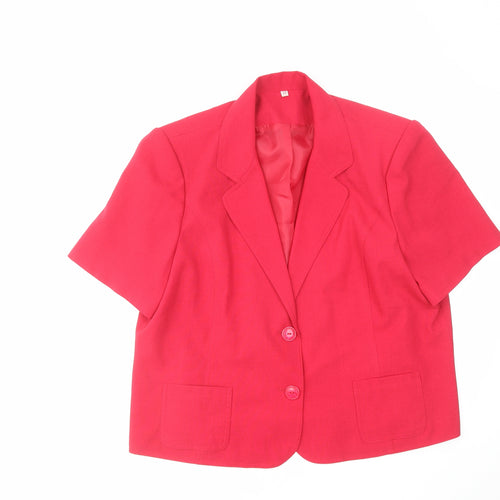 EWM Womens Red Jacket Blazer Size 20 Button