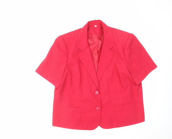 EWM Womens Red Jacket Blazer Size 20 Button