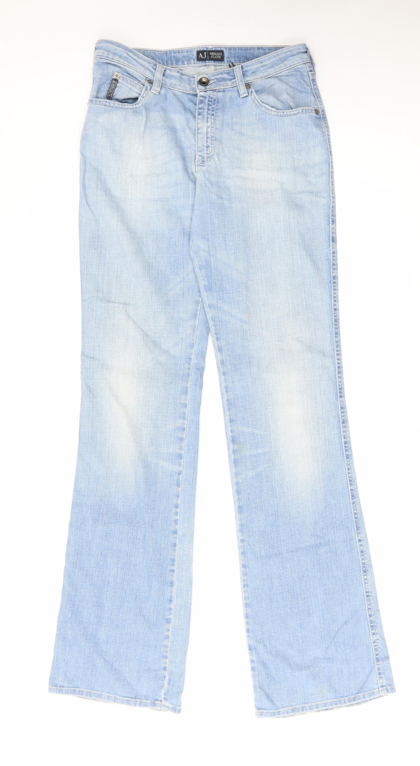 Armani Jeans Womens Blue Cotton Bootcut Jeans Size 30 in L34 in Regular Zip