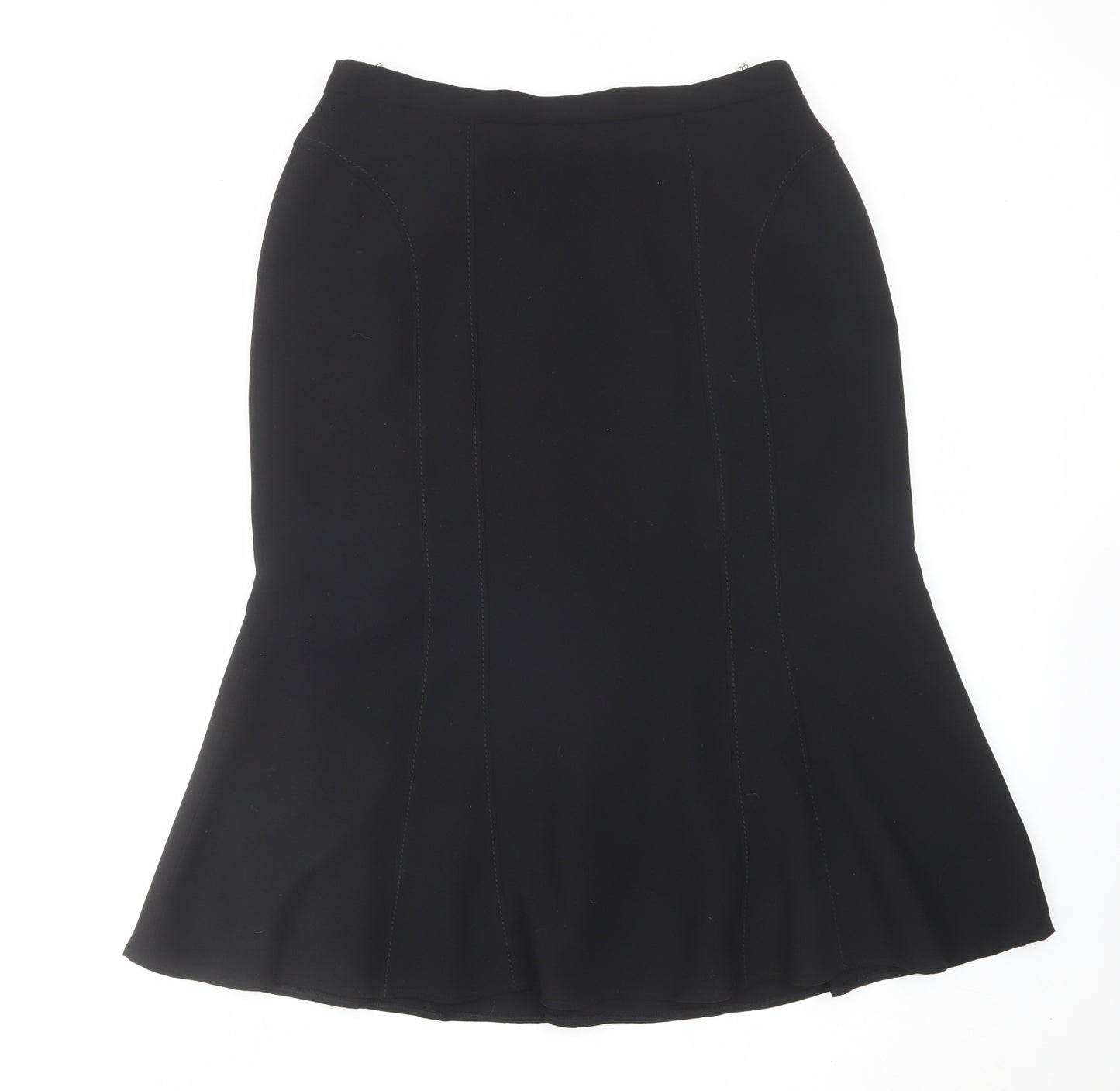 Eastex Womens Black Polyester Swing Skirt Size 14 Zip