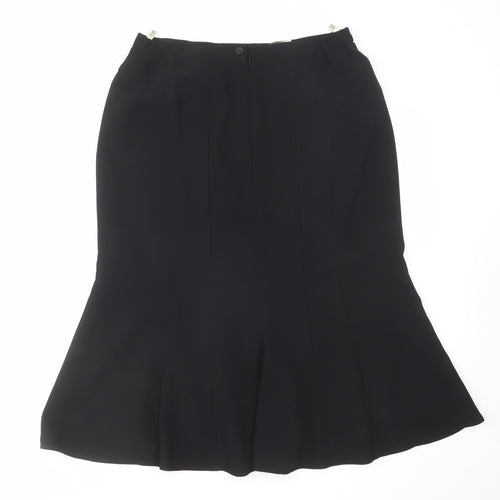 Eastex Womens Black Polyester Swing Skirt Size 14 Zip