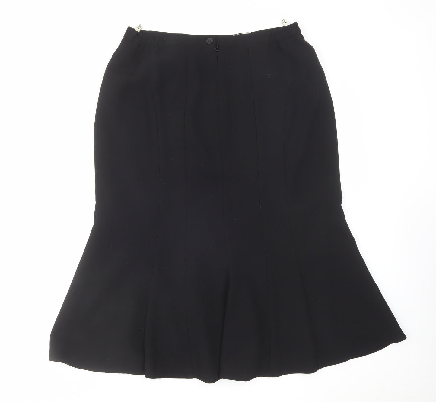 Eastex Womens Black Polyester Swing Skirt Size 14 Zip